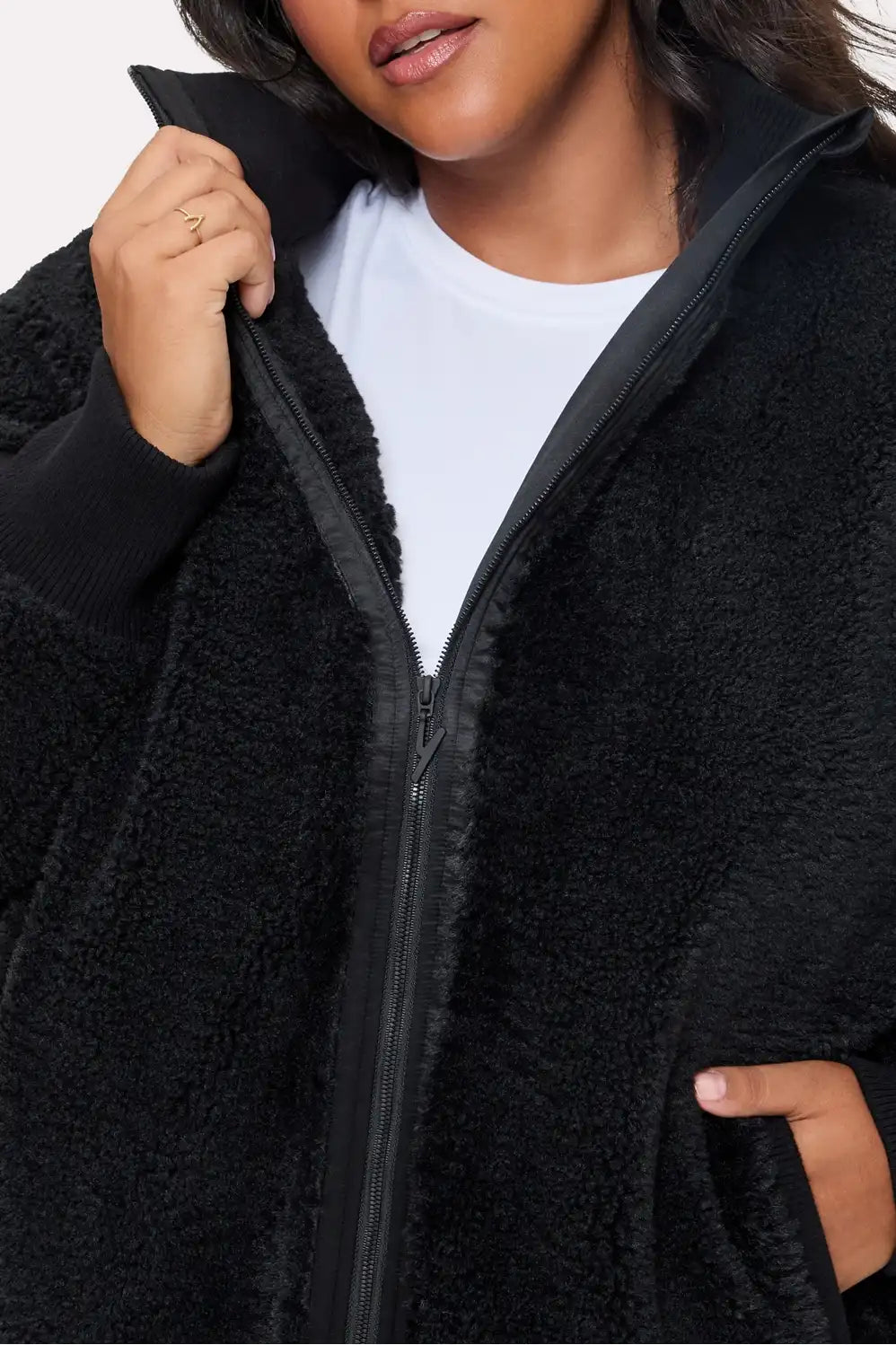 Oversized Teddy Cocoon Jacket