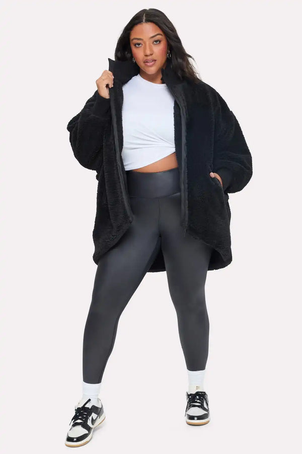 Oversized Teddy Cocoon Jacket
