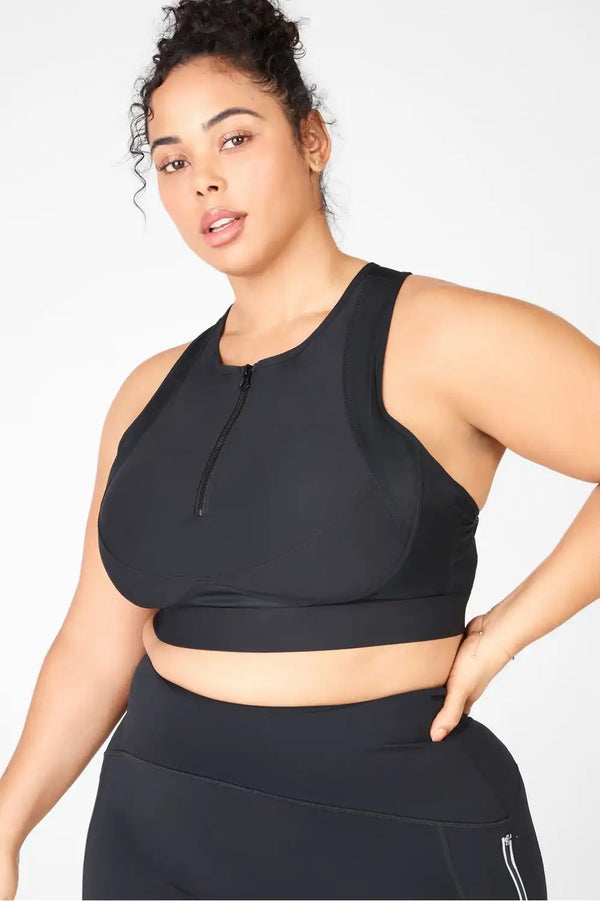 Blare Zip Front High Impact Sports Bra