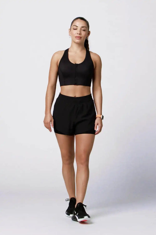 On-The-Go Front Zip Medium Impact Sports Bra