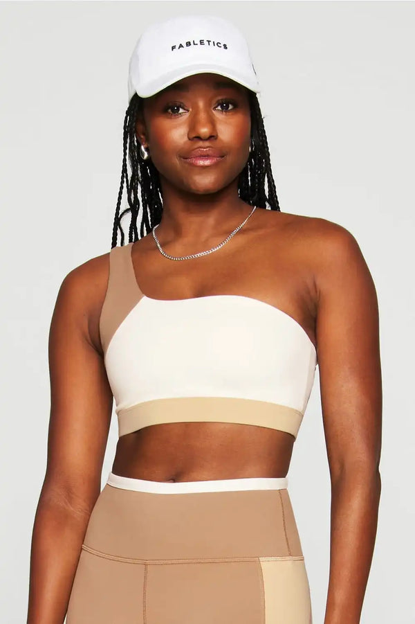 Color-Blocked Asymmetrical Low Impact Bra