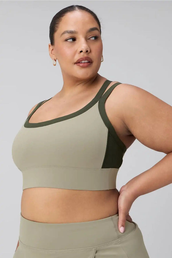 Principal Color Block Longline Medium Impact Bra