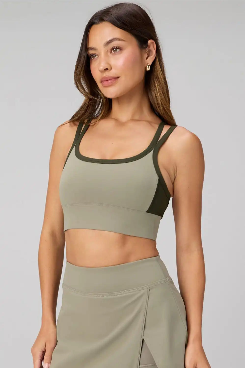 Principal Color Block Longline Medium Impact Bra
