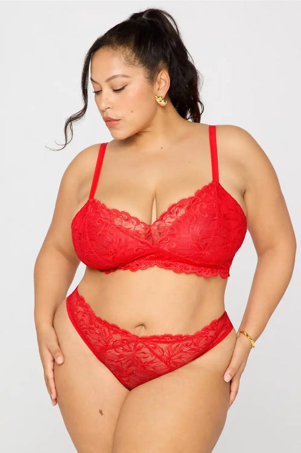 Smoothing Lace Plunge Bralette