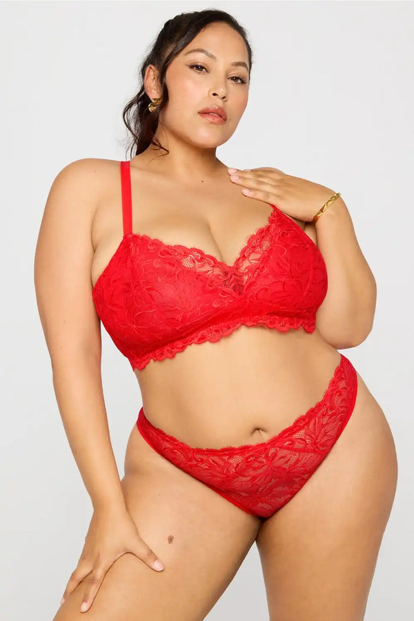 Smoothing Lace Plunge Bralette