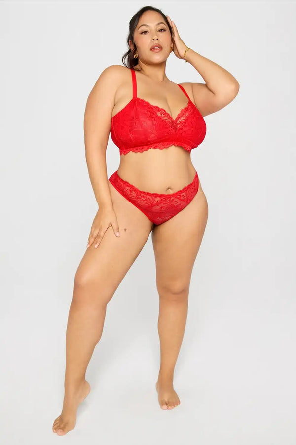 Smoothing Lace Plunge Bralette