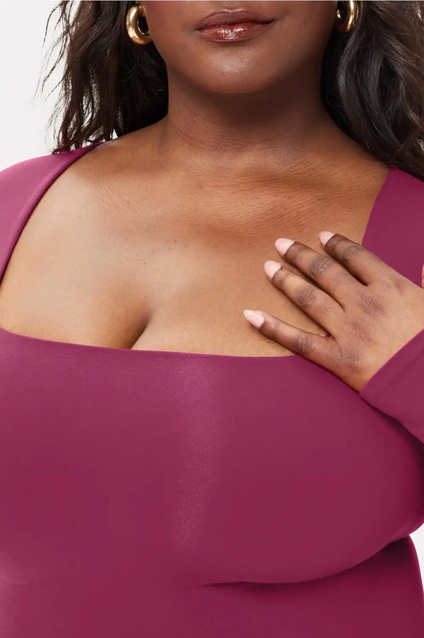 Nearly Naked Shapewear Square Neck Long Sleeve Bodysuit