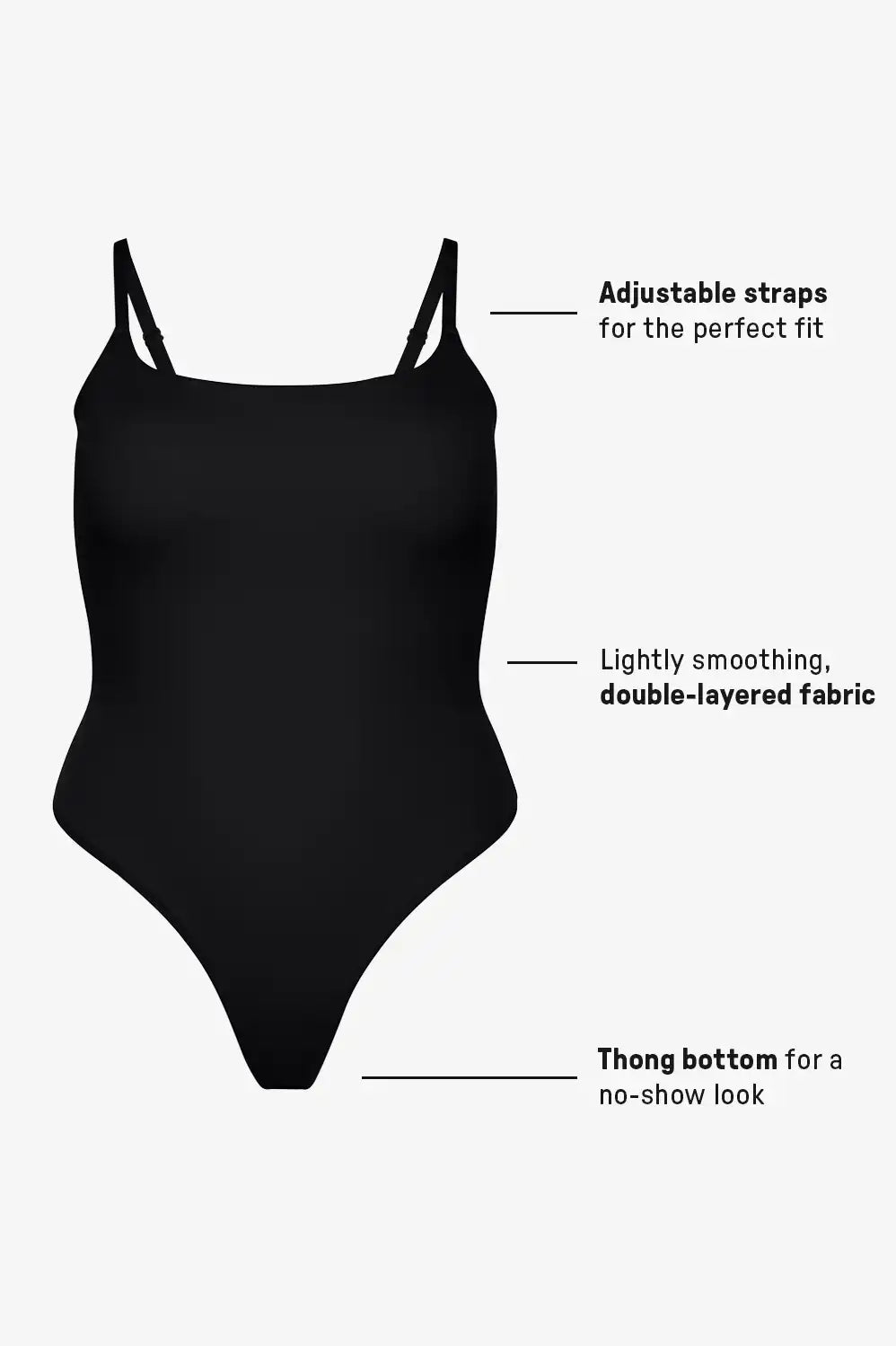 Snug Cotton Strappy Thong Bodysuit