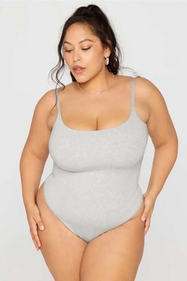 Snug Cotton Strappy Thong Bodysuit