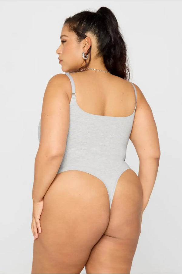 Snug Cotton Strappy Thong Bodysuit