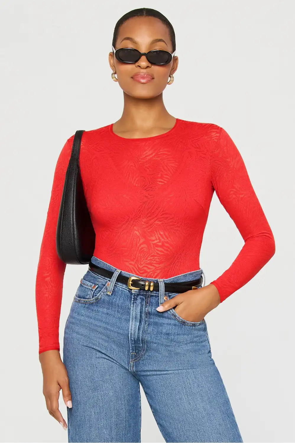 Hot Mesh Long Sleeve Bodysuit