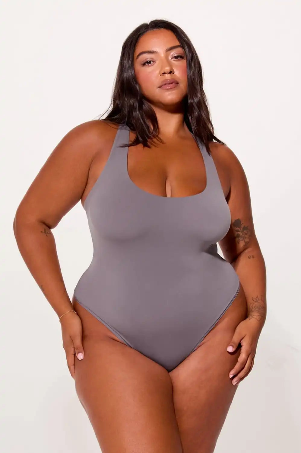 Stretchy Fit Racerback Thong Bodysuit