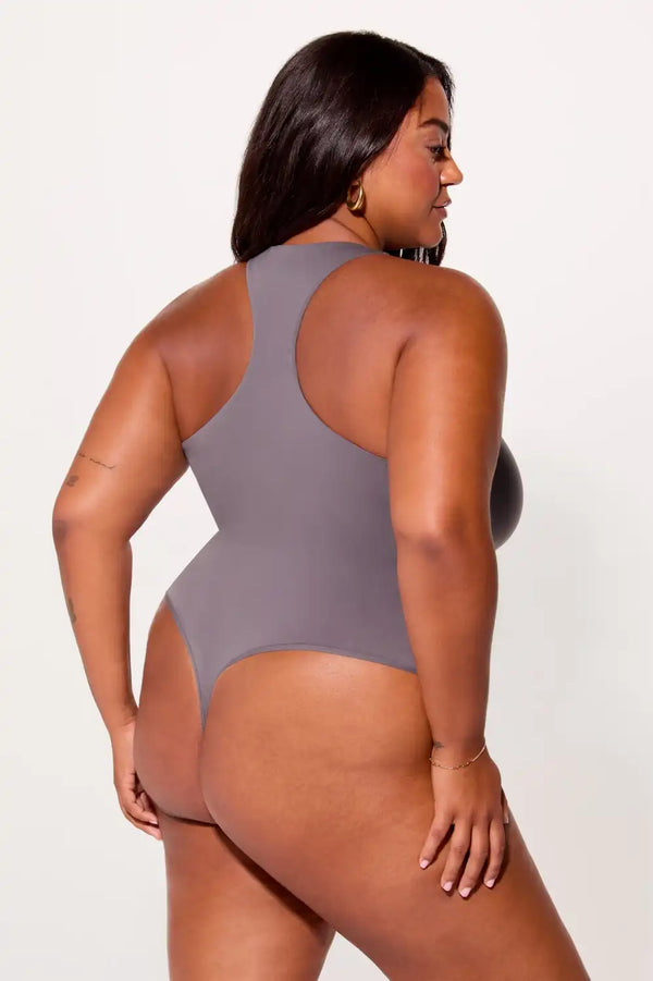 Stretchy Fit Racerback Thong Bodysuit