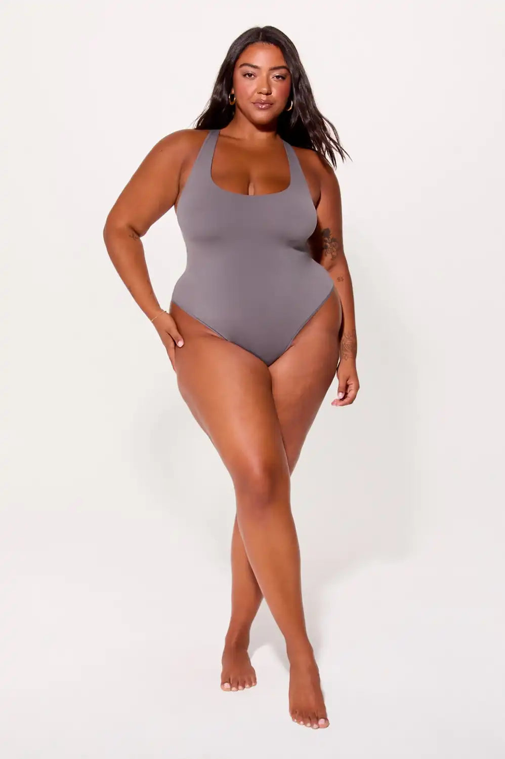 Stretchy Fit Racerback Thong Bodysuit