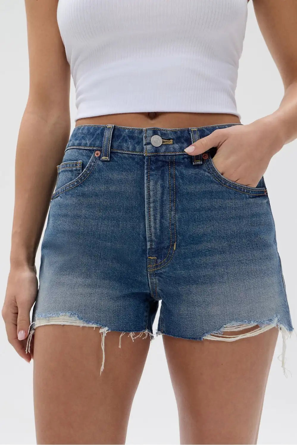 High Rise Denim Shorts 2.5" Secondary image
