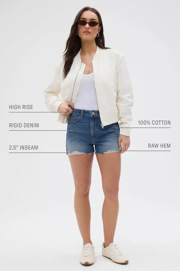 High Rise Denim Shorts 2.5"