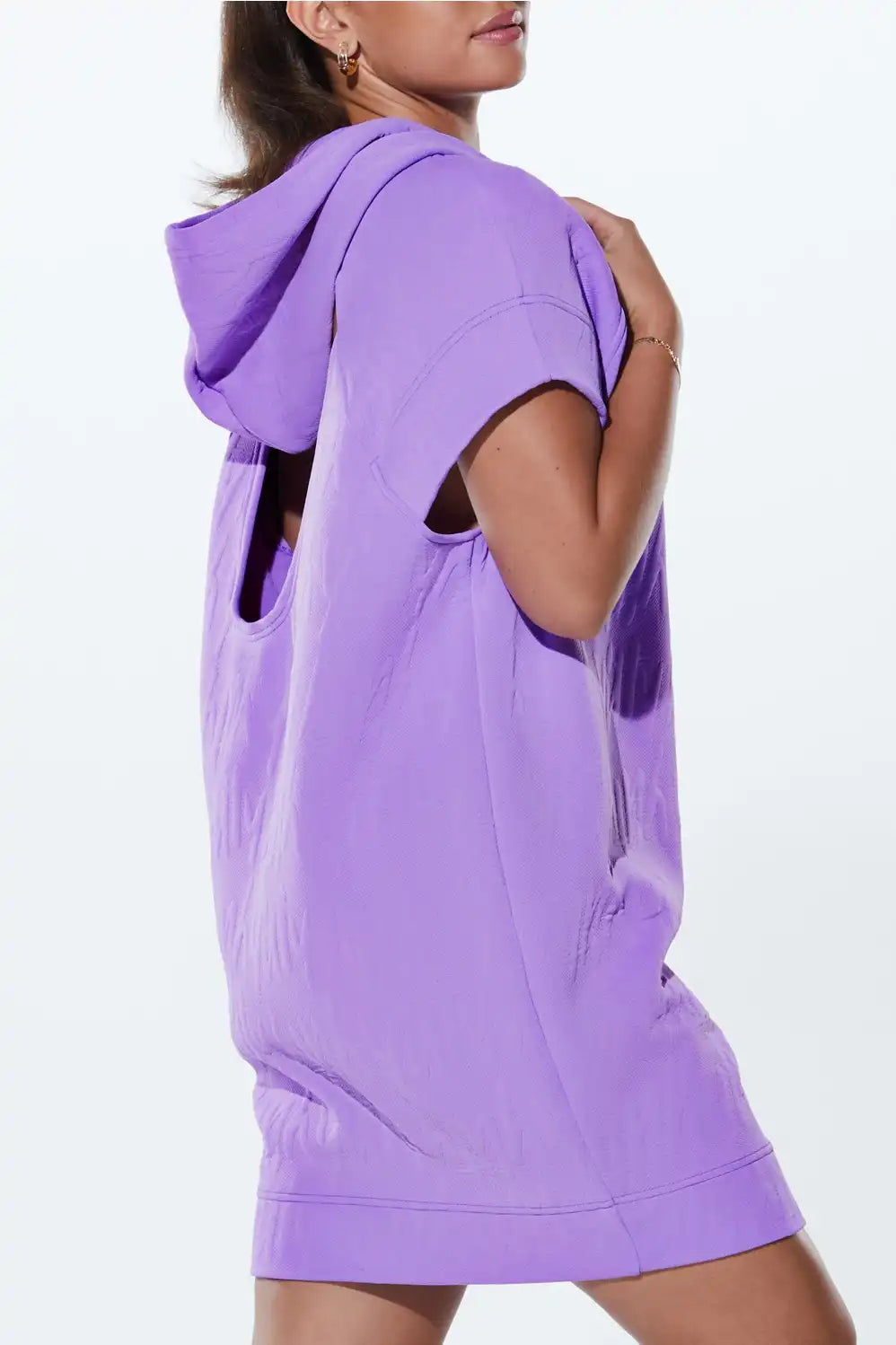 Major Label Backless Hoodie Dress