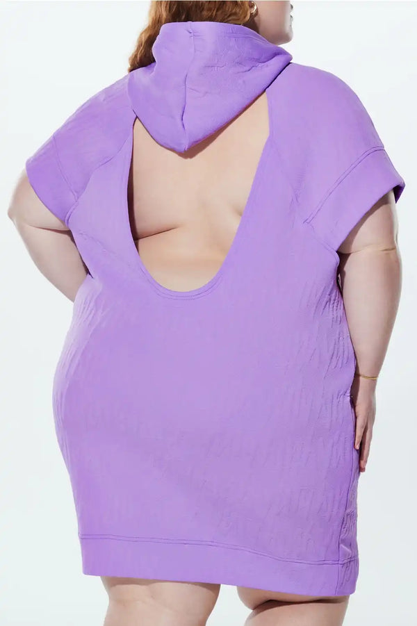 Major Label Backless Hoodie Dress
