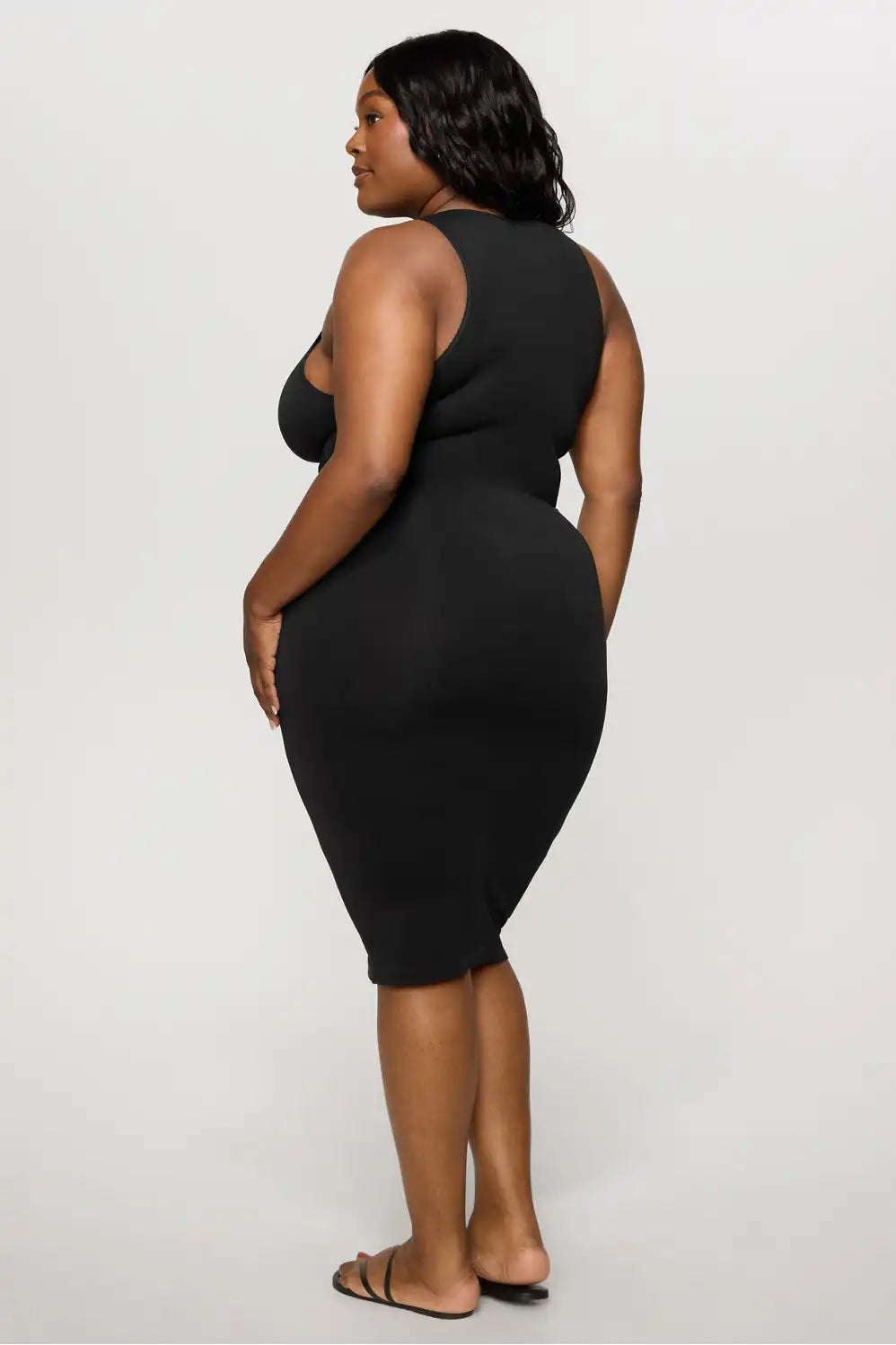 Smooth As Hell Shaping High Neck Midi Dress