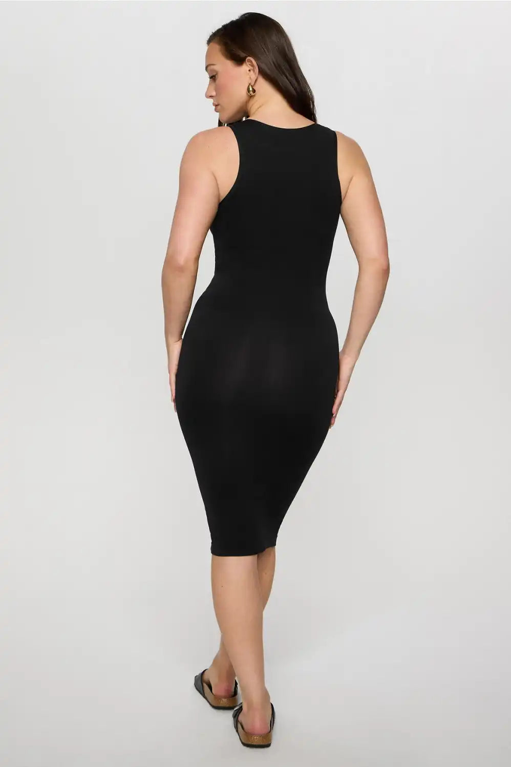 Smooth As Hell Shaping High Neck Midi Dress