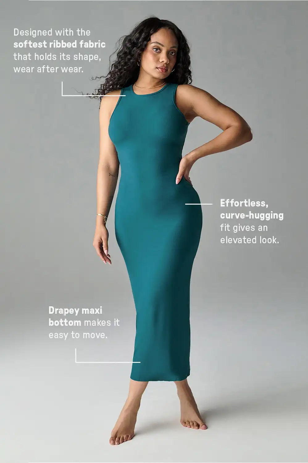 Soft Rib Sleeveless Maxi Dress