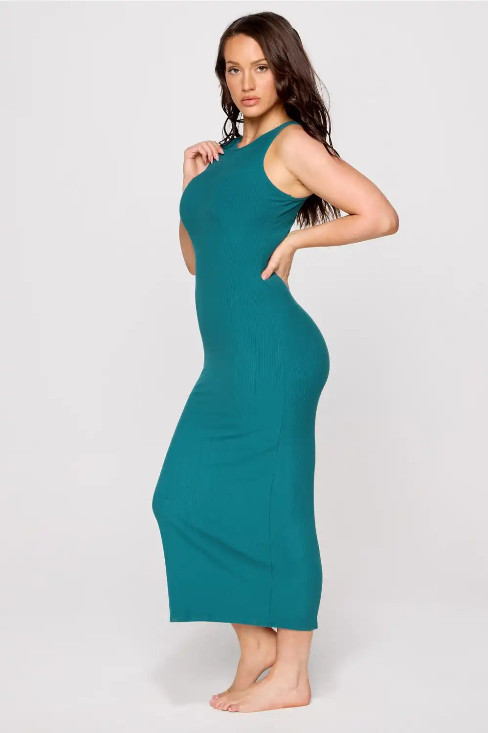 Soft Rib Sleeveless Maxi Dress
