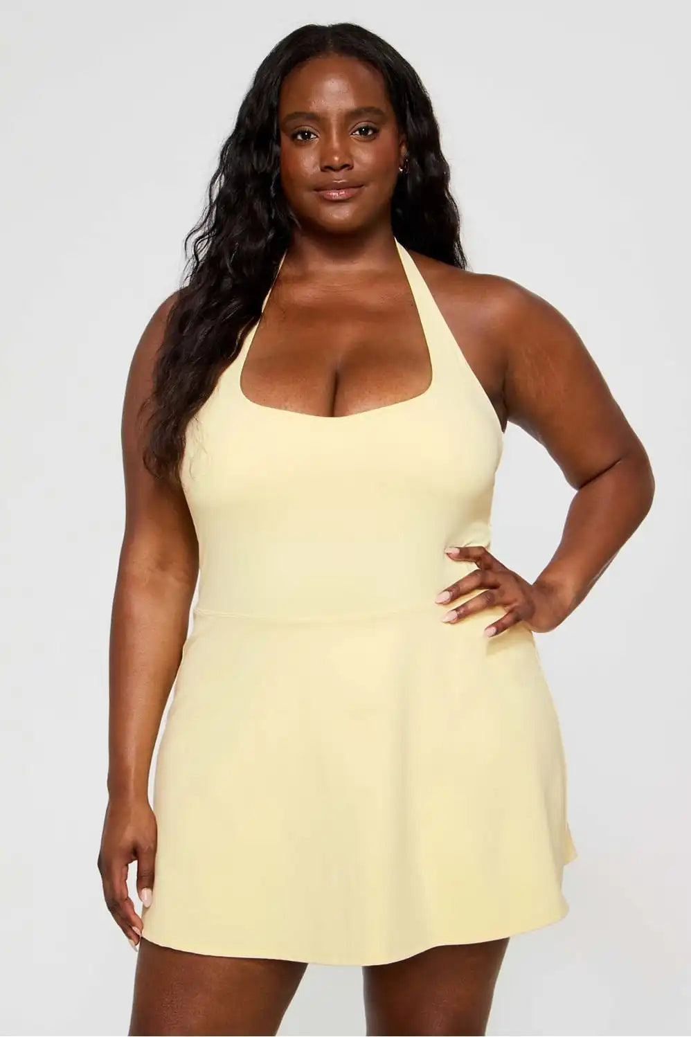 PureLuxe Halter Mini Dress