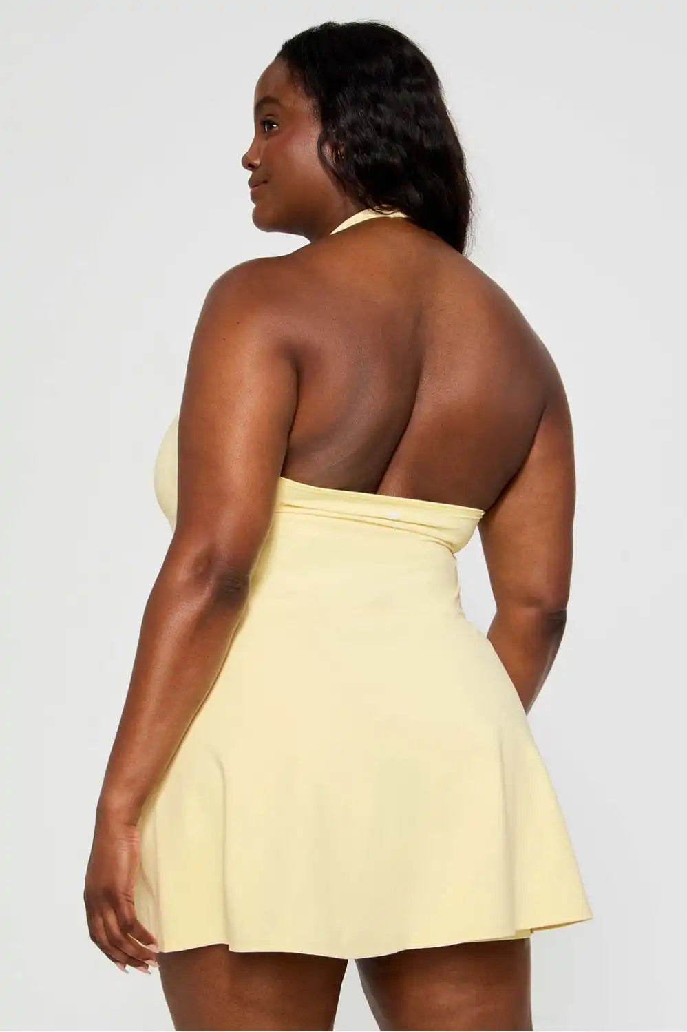 PureLuxe Halter Mini Dress