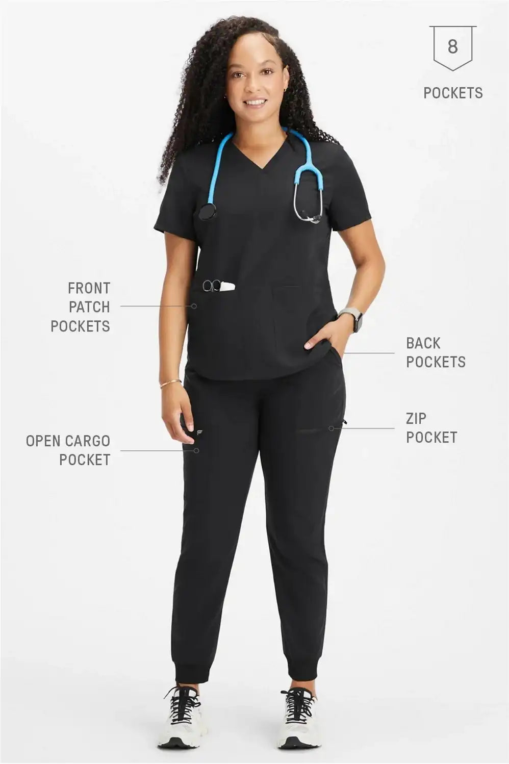 Method 2-Pocket Top + Mid-Rise On-Call Scrub Jogger