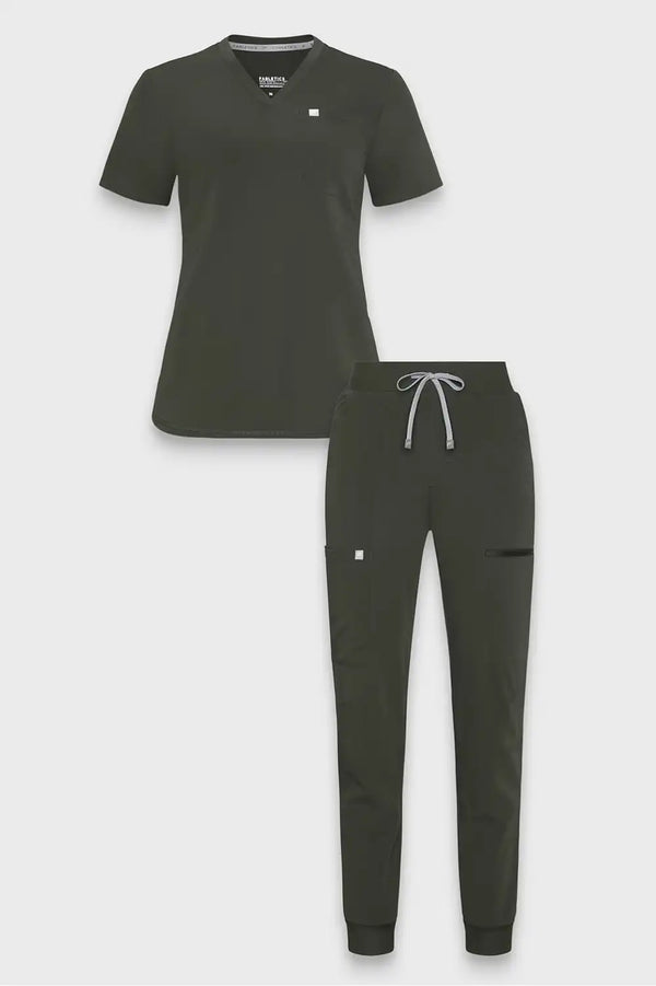 Vital 1-Pocket Top + Mid-Rise On-Call Scrub Jogger