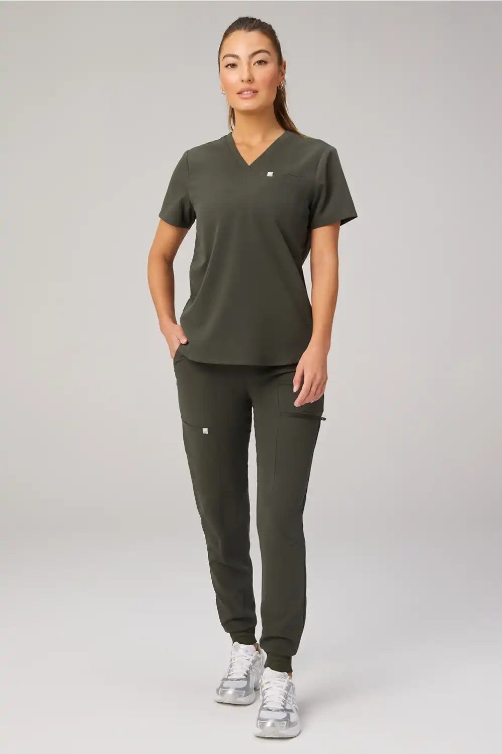 Vital 1-Pocket Top + Mid-Rise On-Call Scrub Jogger