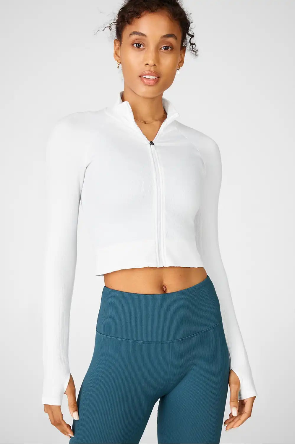 Luciana Rib Seamless Long-Sleeve Zip Up