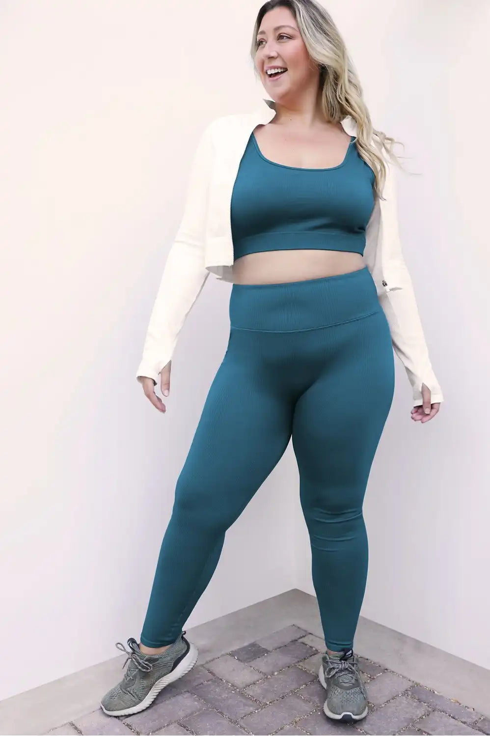 Luciana Rib Seamless Long-Sleeve Zip Up