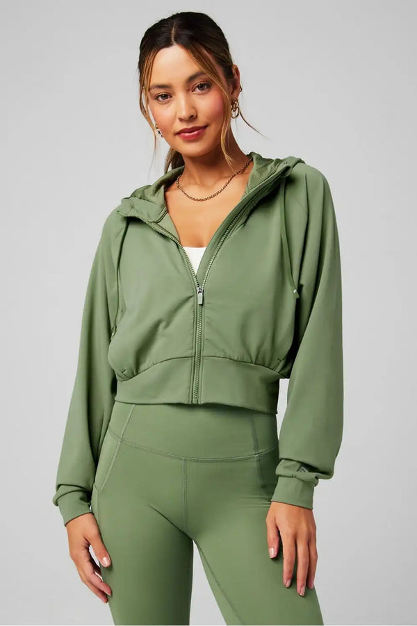Cold Weather Full-Zip Cropped Hoodie