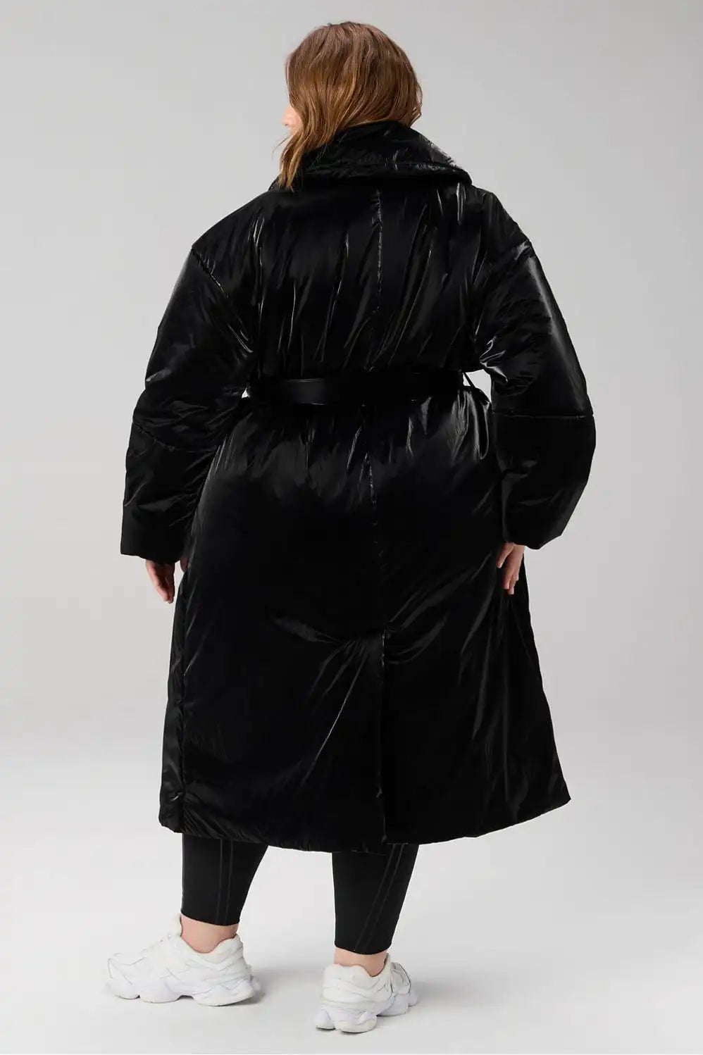 Belted Shine Insulated Long Coat