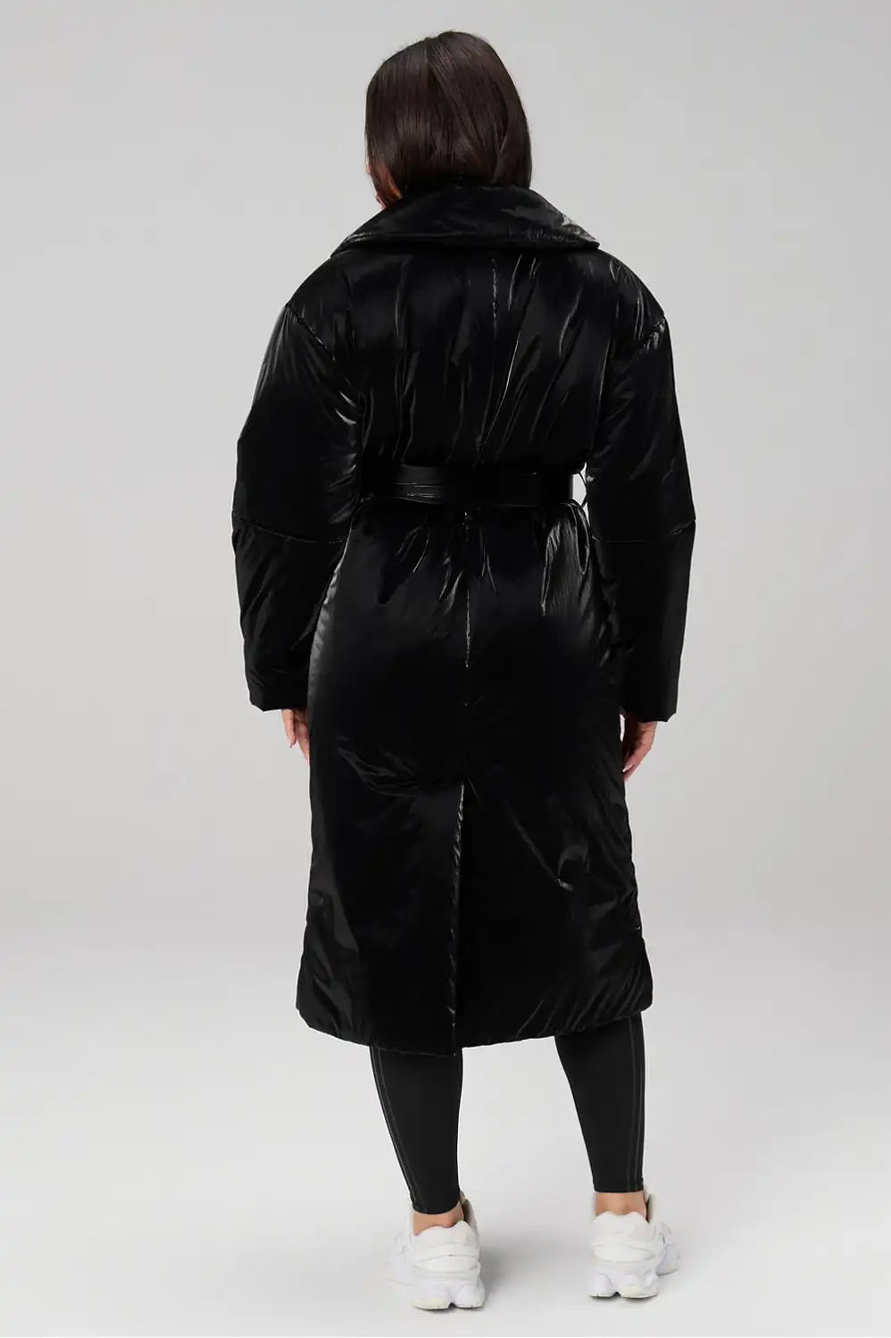 Belted Shine Insulated Long Coat