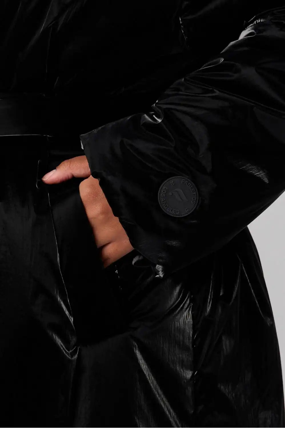 Belted Shine Insulated Long Coat