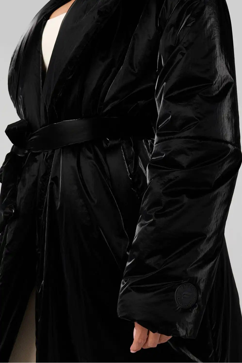 Belted Shine Insulated Long Coat