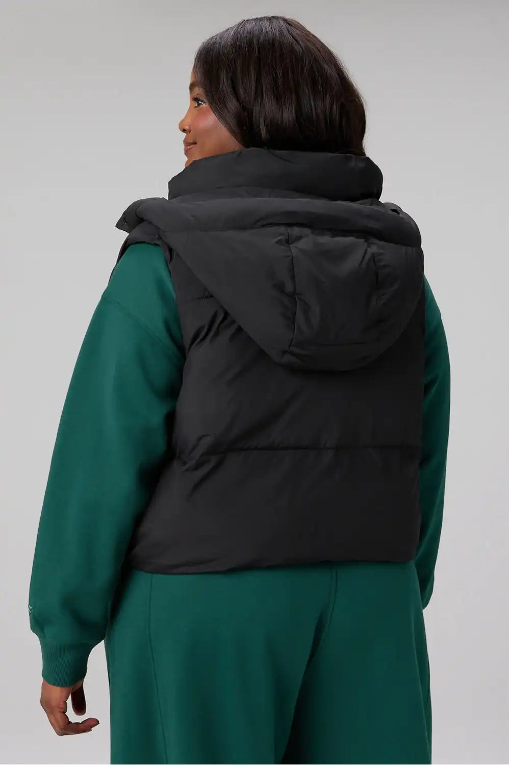 Essential Cropped Hooded Puffer Vest