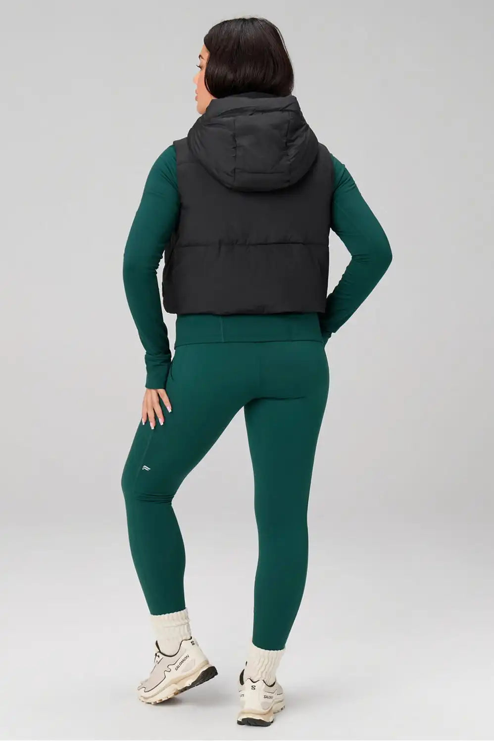 Essential Cropped Hooded Puffer Vest