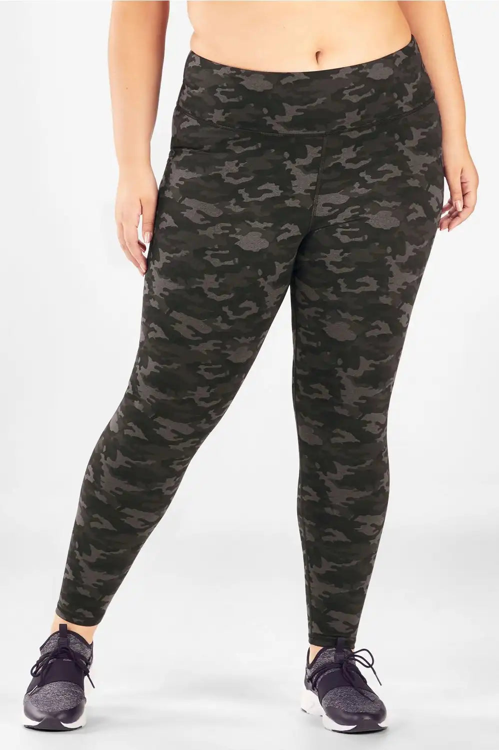 Mid-Rise Printed Heathered Legging