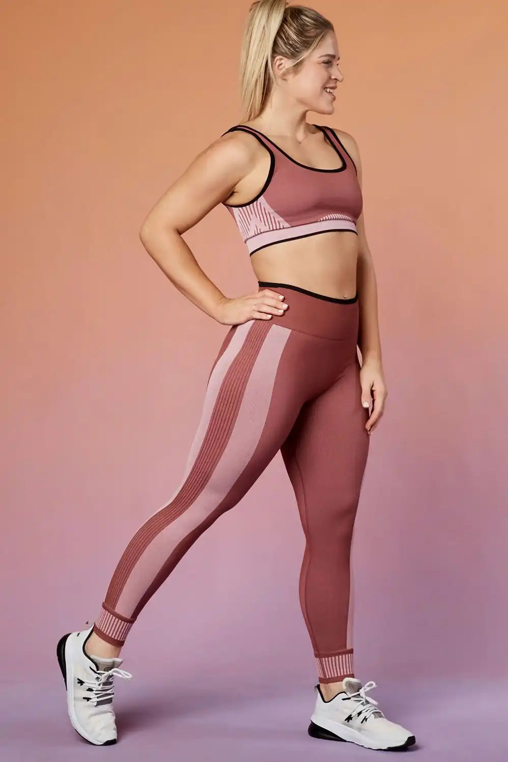 High-Waisted Seamless Colorblock Legging