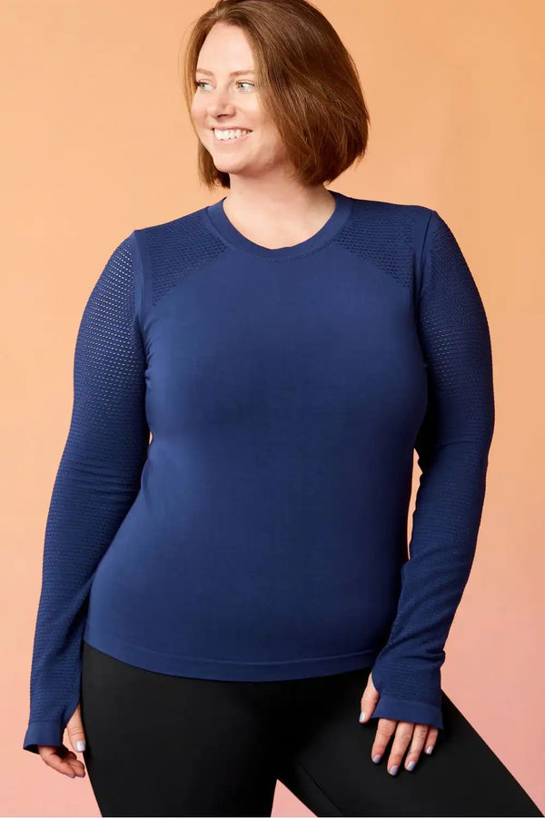 Kathie Ruched Back Long-Sleeve Top