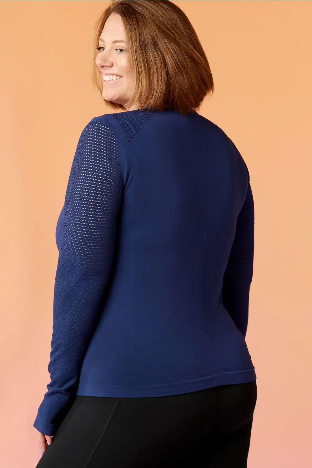 Kathie Ruched Back Long-Sleeve Top
