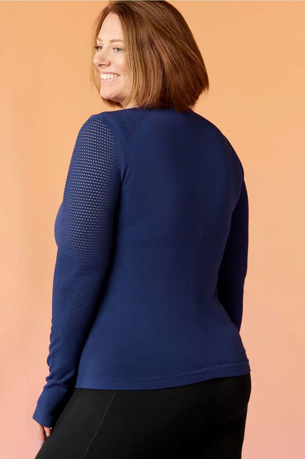 Kathie Ruched Back Long-Sleeve Top