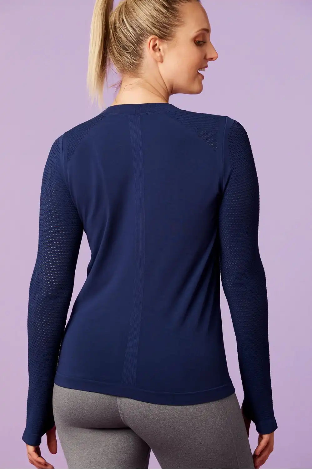 Kathie Ruched Back Long-Sleeve Top