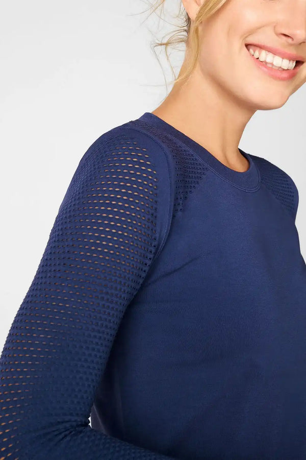 Kathie Ruched Back Long-Sleeve Top
