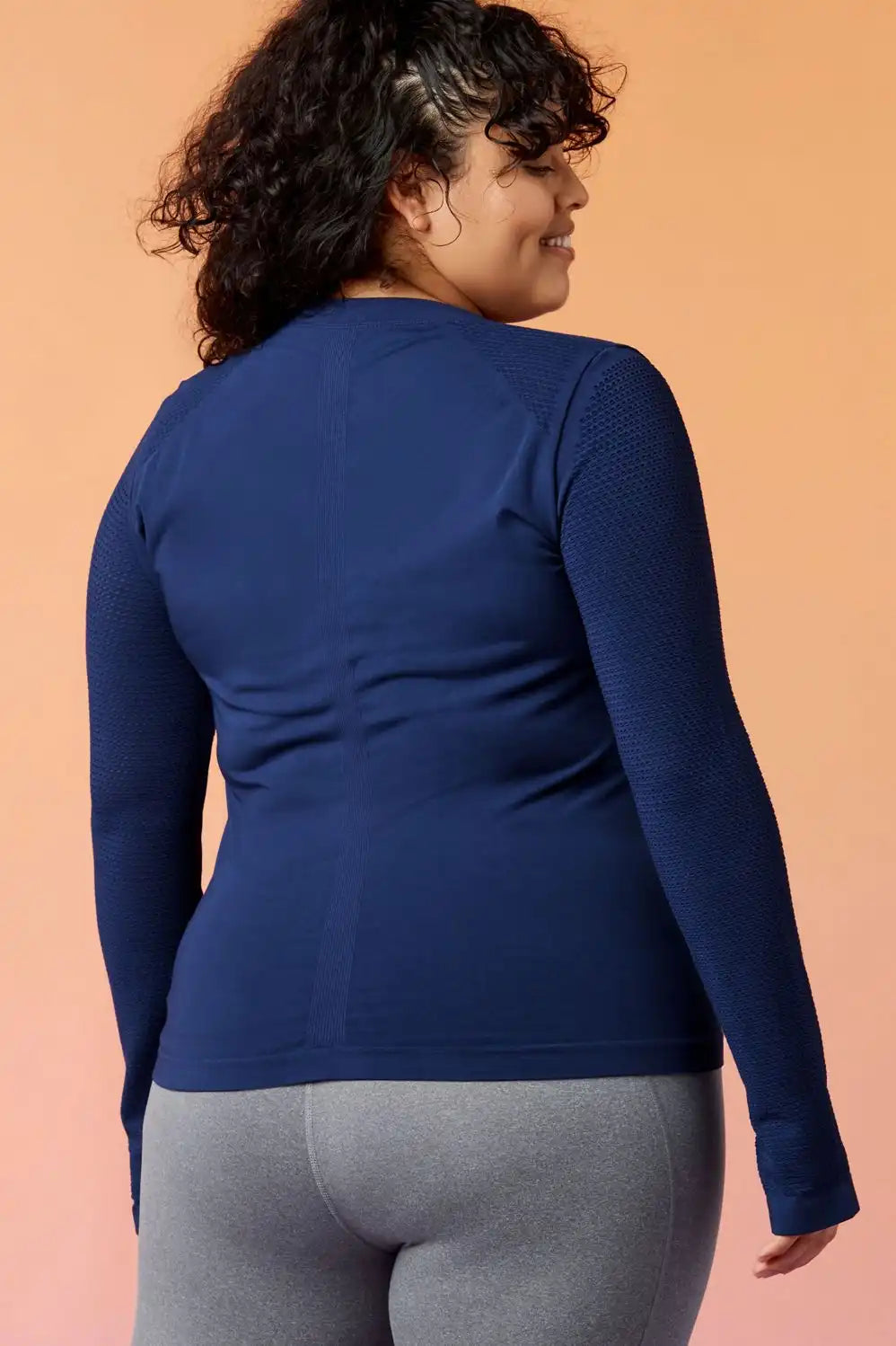 Kathie Ruched Back Long-Sleeve Top