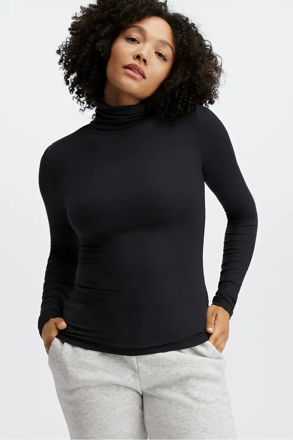 Jess Long-Sleeve Turtleneck Top
