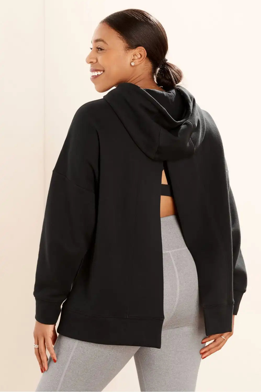 Eco-Conscious Open-Back Hoodie